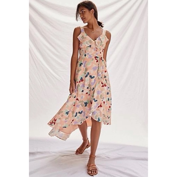 Anthropologie Hutch Garden Party Wrap Midi Dress NWT Size Small - Picture 2 of 15
